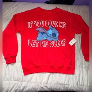 Disney Red Stitch Graphic Crew Neck Sweatshirt